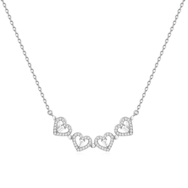 Four-Leaf Clover Heart Necklace — Lucky Charm Pendant Necklace for Women | Faith Hope Love Luck Gift Jewellery