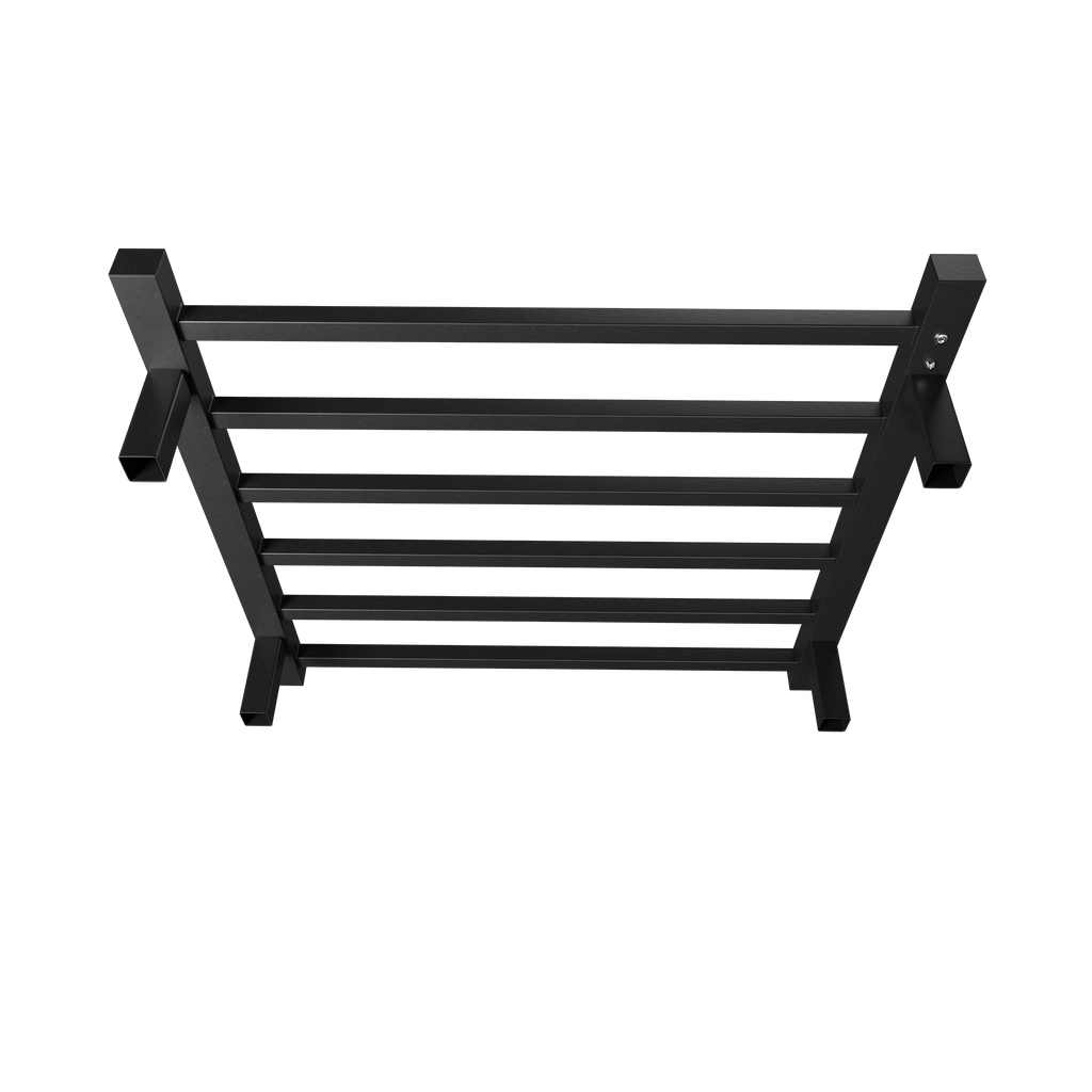 WarmHaven Electric Towel Warmer – 6-Bar Heated Rack (Matte Black)
