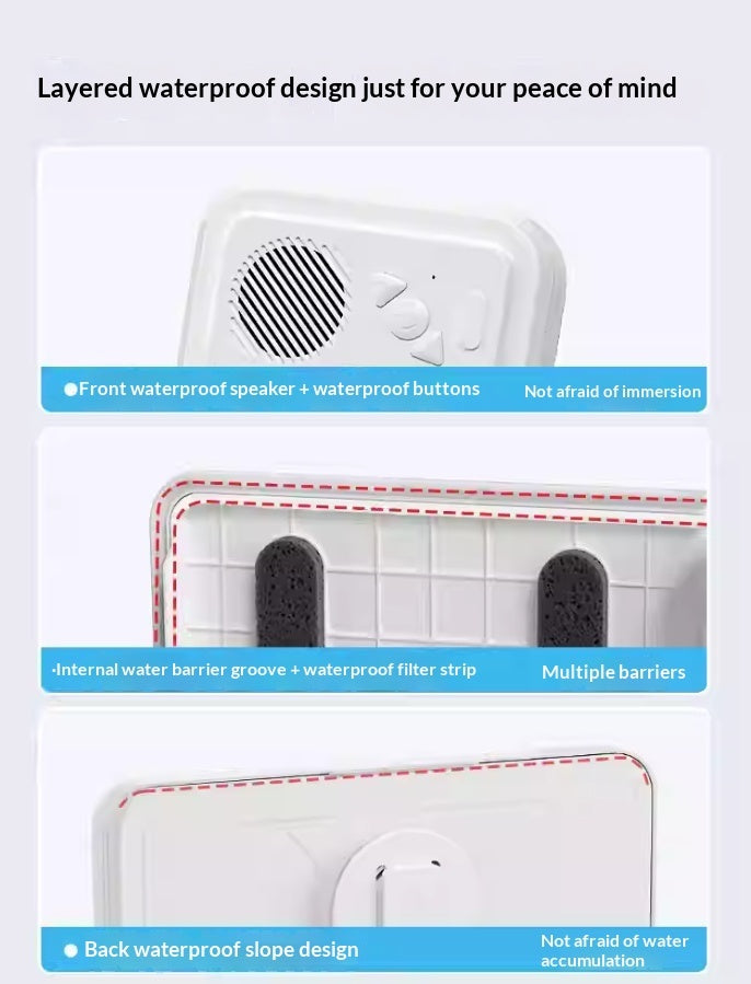 BathBeats Waterproof Phone Box – Bluetooth Speaker & Rotating Holder