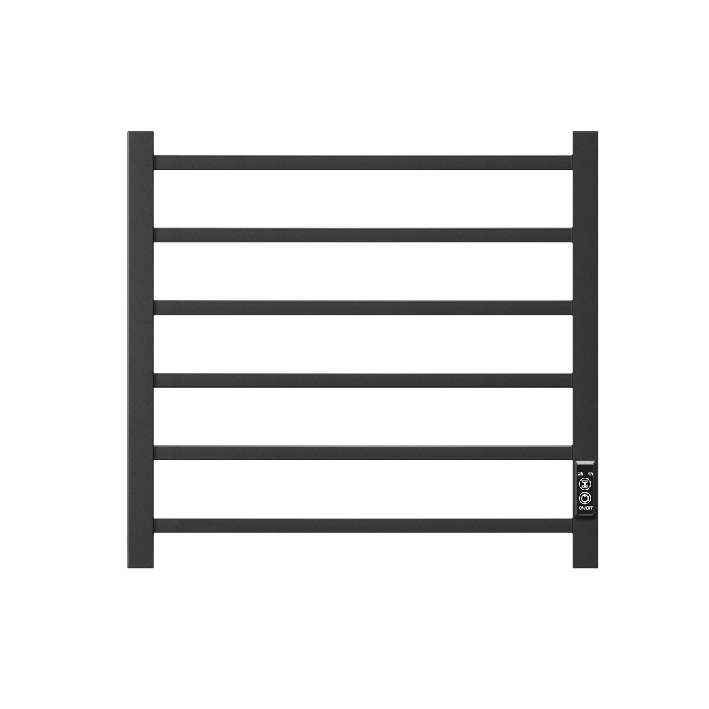 WarmHaven Electric Towel Warmer – 6-Bar Heated Rack (Matte Black)