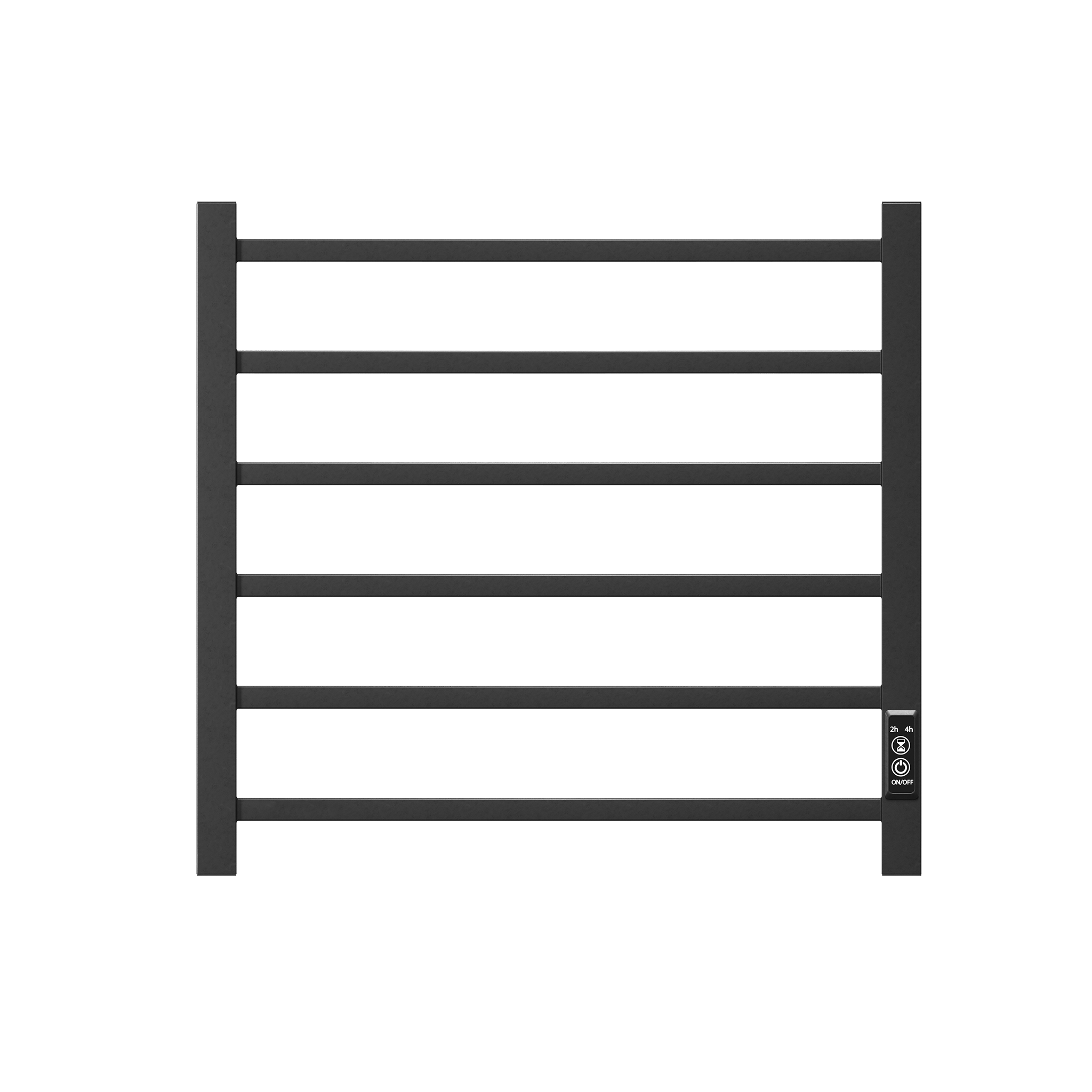 WarmHaven Electric Towel Warmer – 6-Bar Heated Rack (Matte Black)