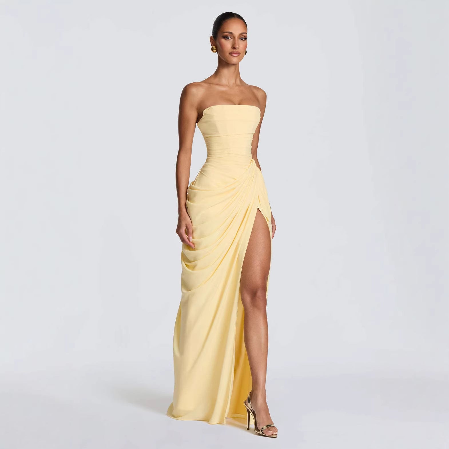 Women's Casual Long Sleeve Slim Fit Suspender Maxi Dress — Elegant Floor Length Strappy Bodycon Dress for All Occasions