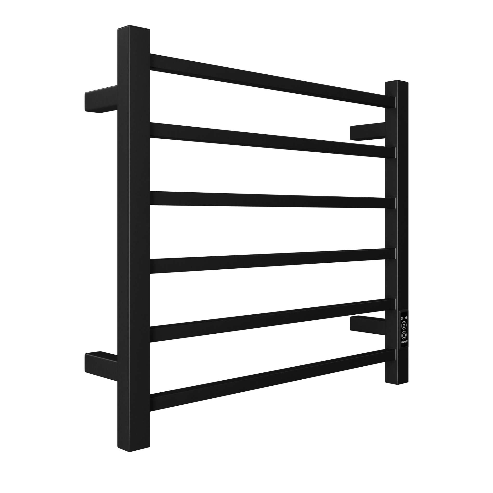 WarmHaven Electric Towel Warmer – 6-Bar Heated Rack (Matte Black)
