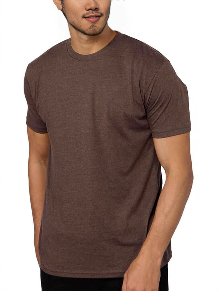 Men's Round Neck Short Sleeve T-Shirt — Classic Crew Neck Cotton Everyday Tee for Men | Casual Slim Fit Streetwear
