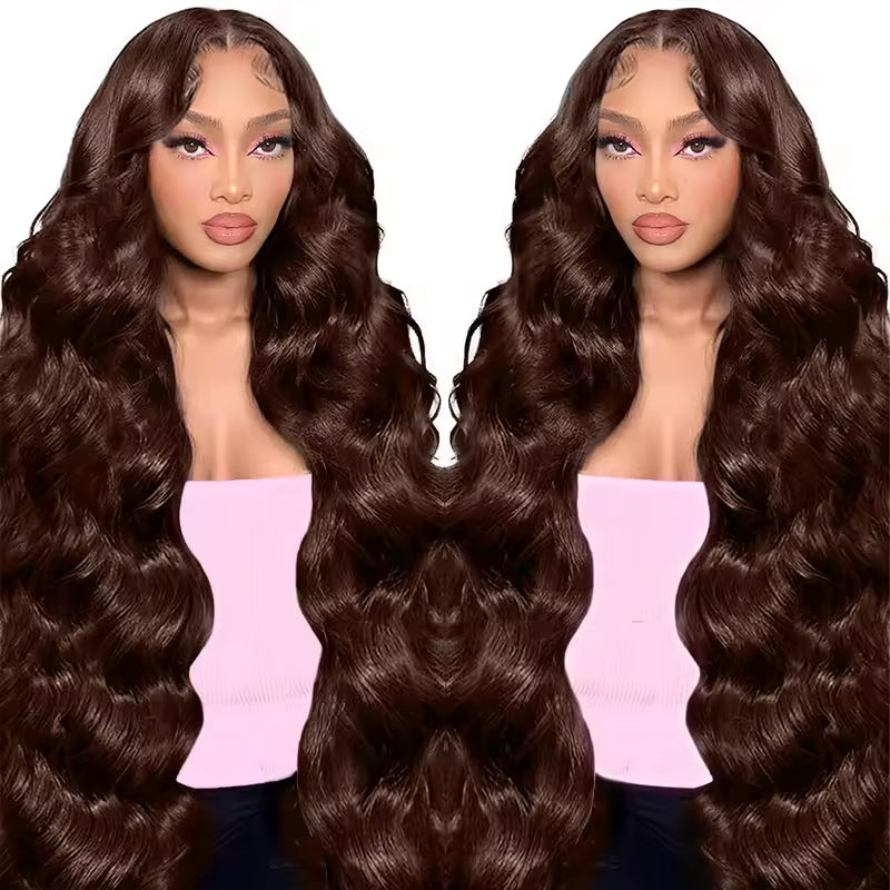 Brown Lace Front Wig Human Hair With Aligned Cuticles Vietnam Wig