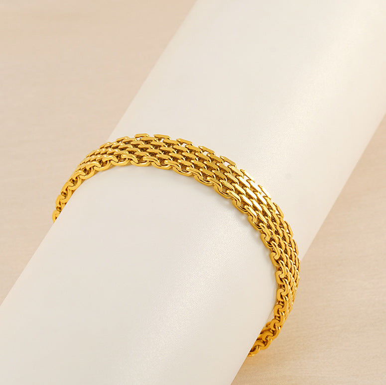 GlowLink Chain Bracelet – Gold & Silver Chic Wrist Jewelry