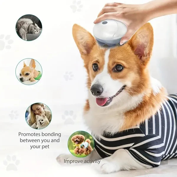 Handheld Electric Cat Massager, Dog Massager, 4 Rotating Massage Heads, Relax Muscles, Cat And Dog Scalp Massager, Pet Gift