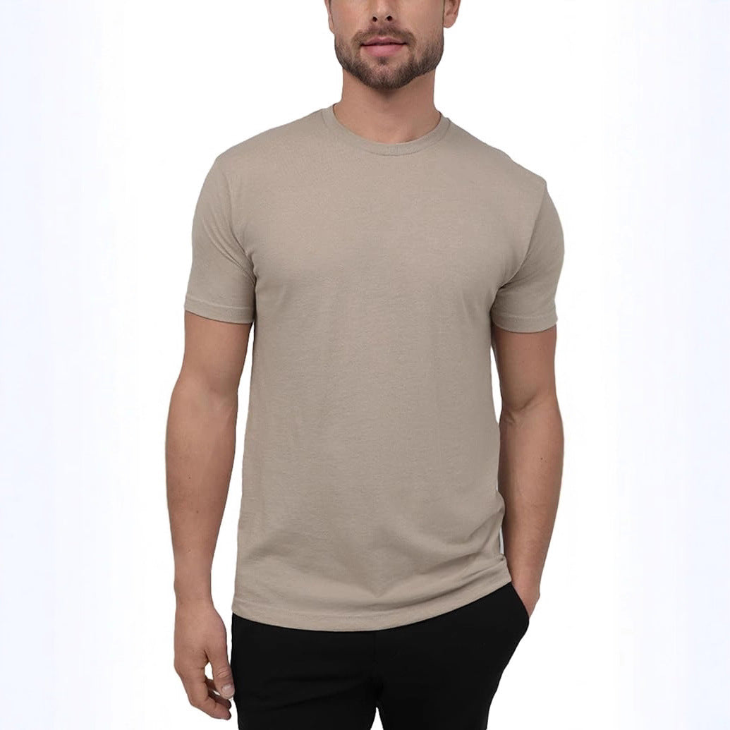 Men's Round Neck Short Sleeve T-Shirt — Classic Crew Neck Cotton Everyday Tee for Men | Casual Slim Fit Streetwear