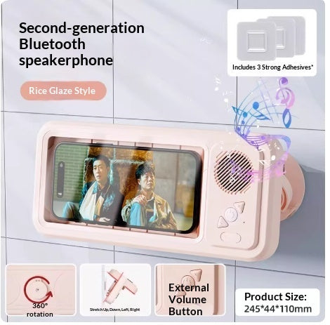 BathBeats Waterproof Phone Box – Bluetooth Speaker & Rotating Holder
