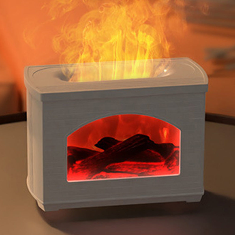 New Simulated Fireplace Air Humidifier Flame Effect Aroma Oil Diffuser Aromatherapy Humidifiers Mist Sprayer Air Purifier