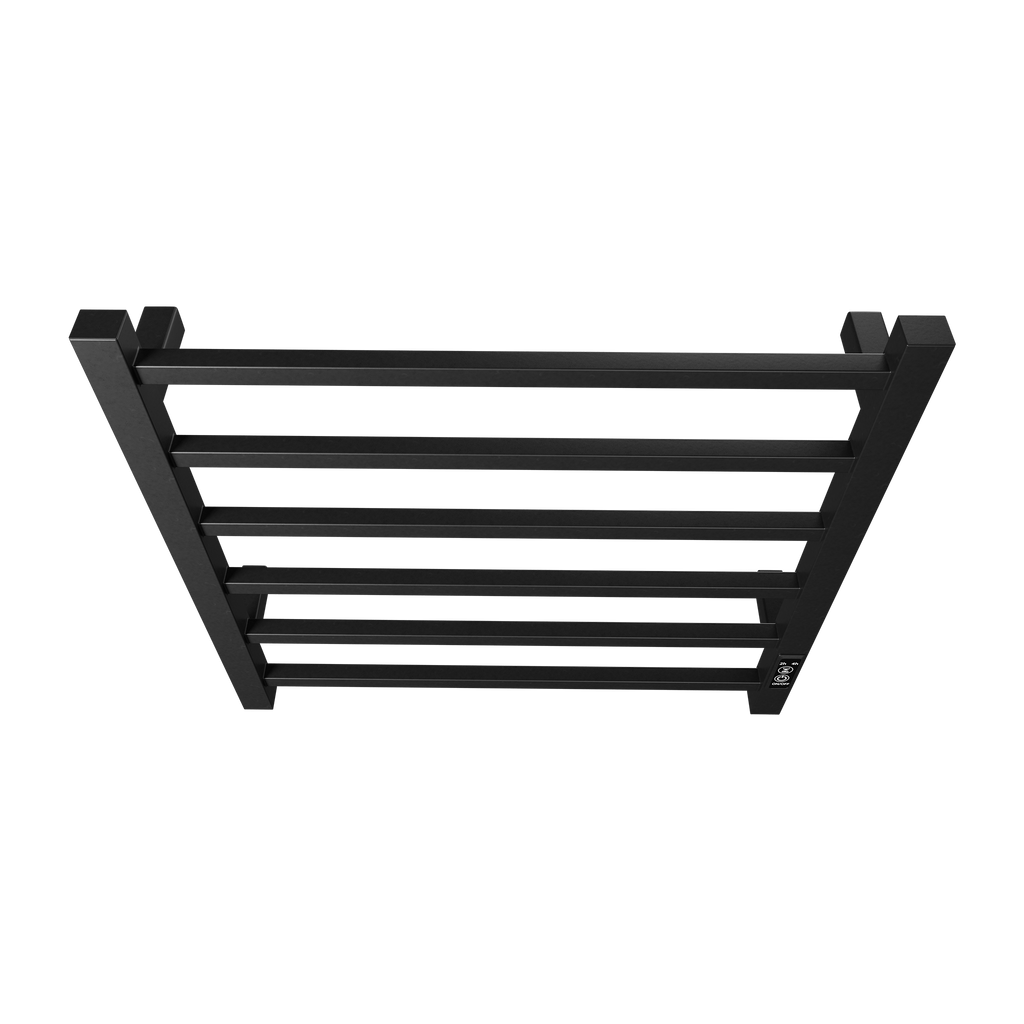 WarmHaven Electric Towel Warmer – 6-Bar Heated Rack (Matte Black)