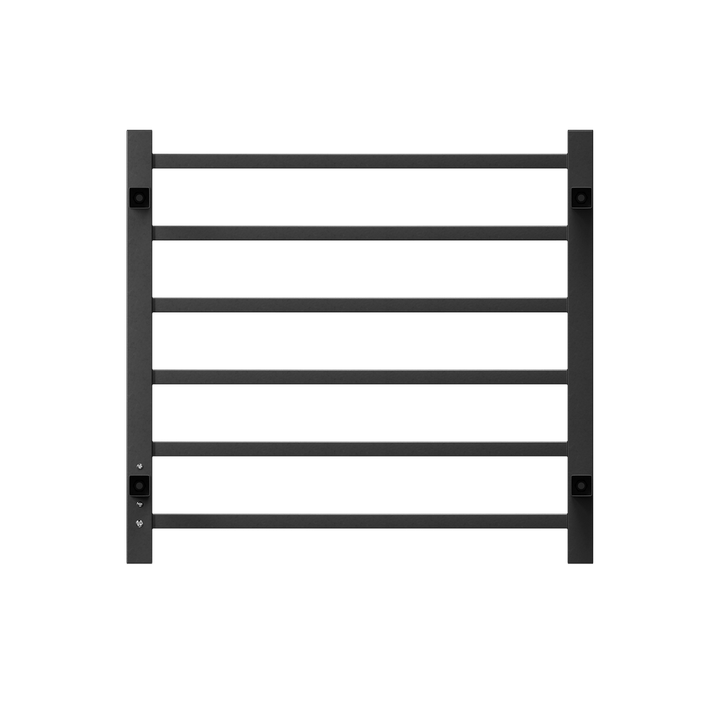 WarmHaven Electric Towel Warmer – 6-Bar Heated Rack (Matte Black)