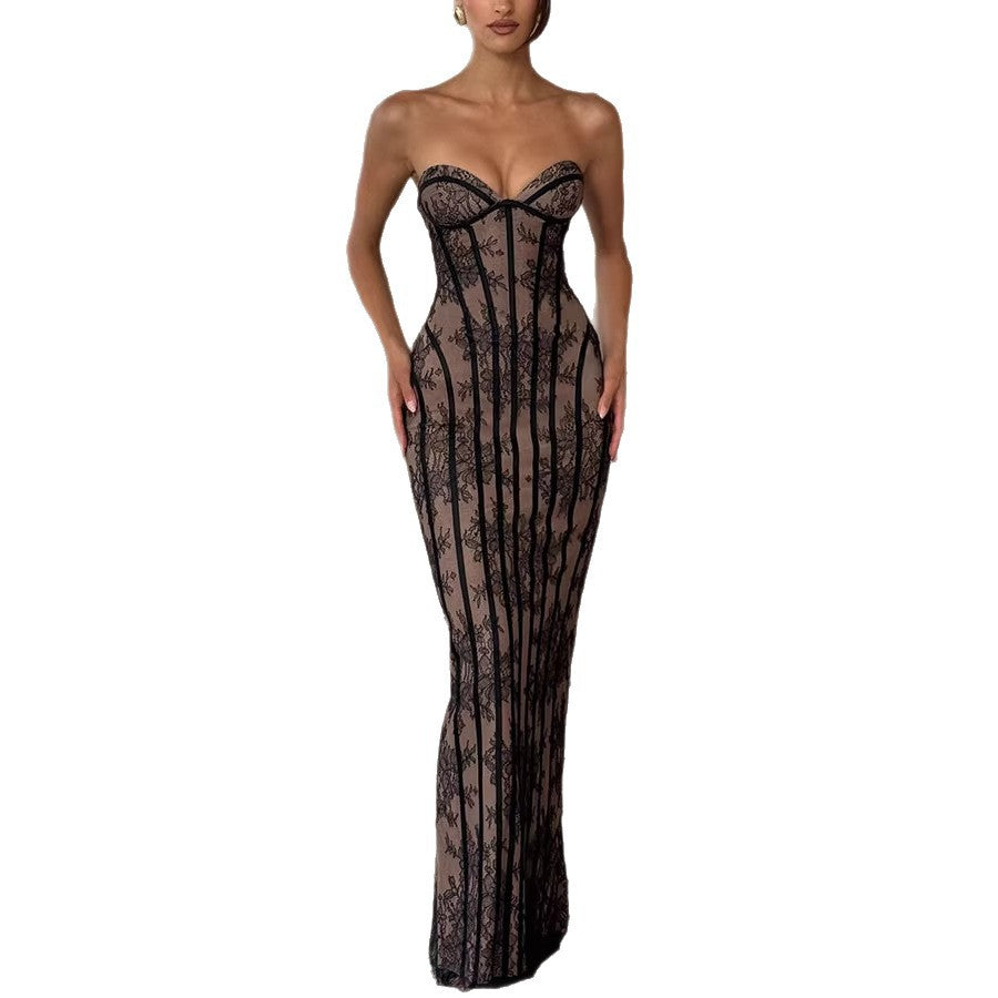 Lace Off-Shoulder Bodycon Dress for Women — Sexy Bardot Floral Lace Fitted Mini Dress for Party, Date Night & Club