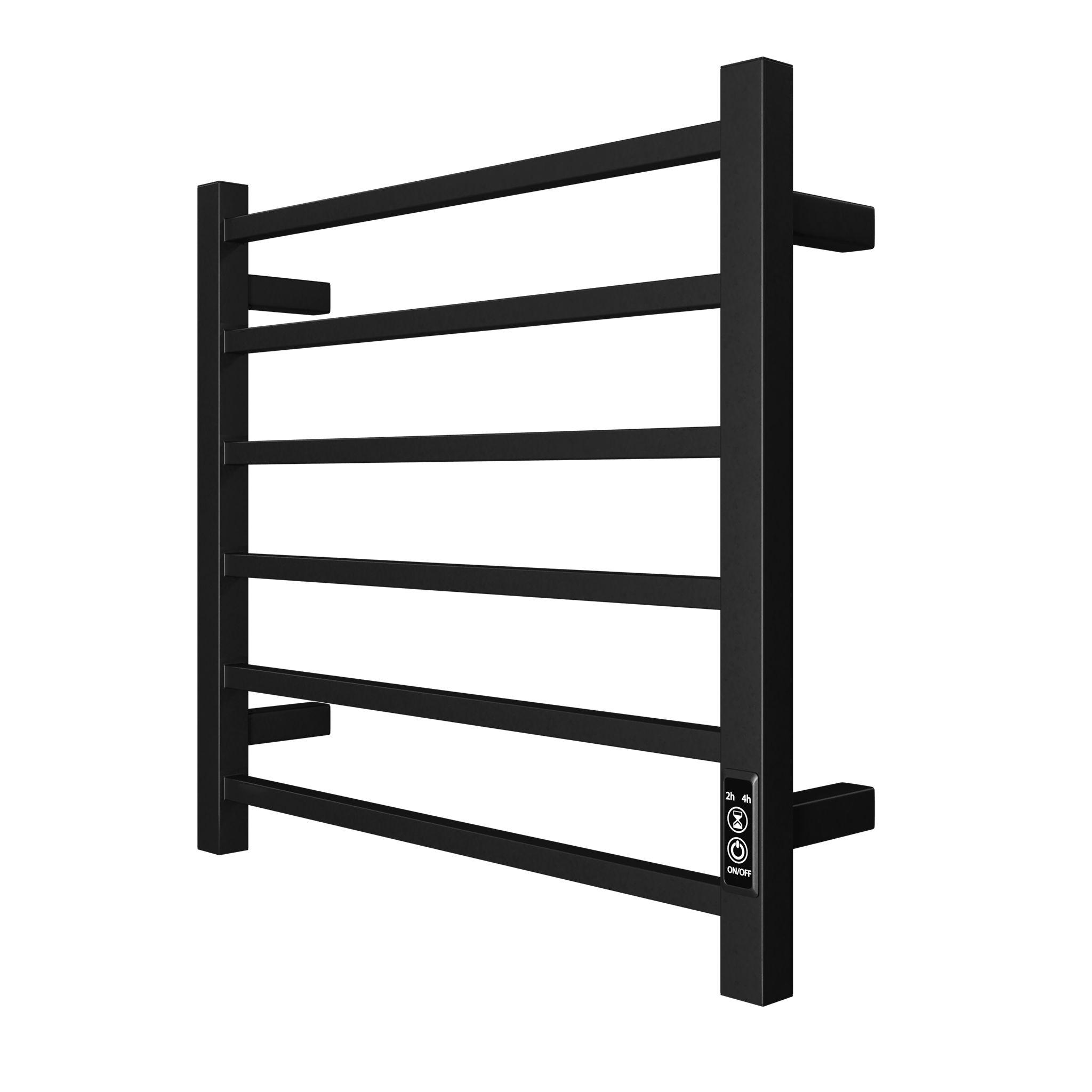 WarmHaven Electric Towel Warmer – 6-Bar Heated Rack (Matte Black)