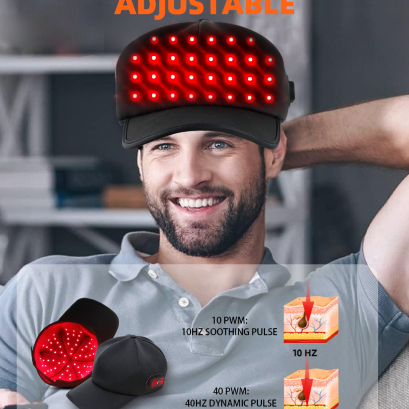 Portable LED Red Light Therapy Hair Growth Cap — 650nm Laser Light Scalp Stimulator for Thinning Hair & Hair Regrowth | Men & Women