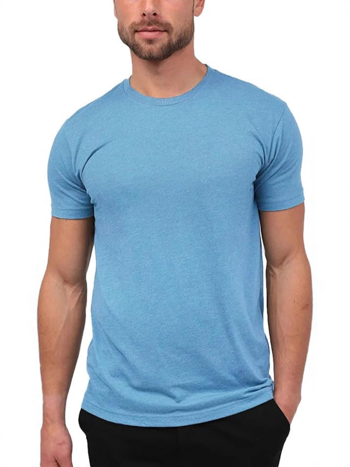 Men's Round Neck Short Sleeve T-Shirt — Classic Crew Neck Cotton Everyday Tee for Men | Casual Slim Fit Streetwear