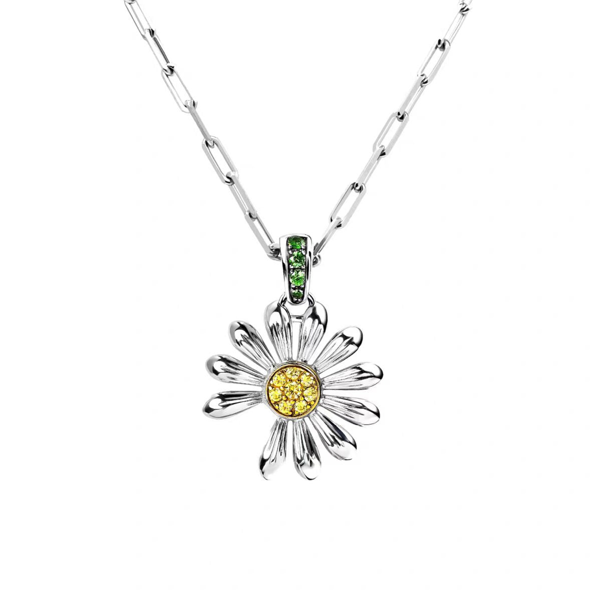 Daisy Diamond Pendant Necklace — Dainty Floral Crystal Pendant Necklace for Women | Elegant Gift Jewellery