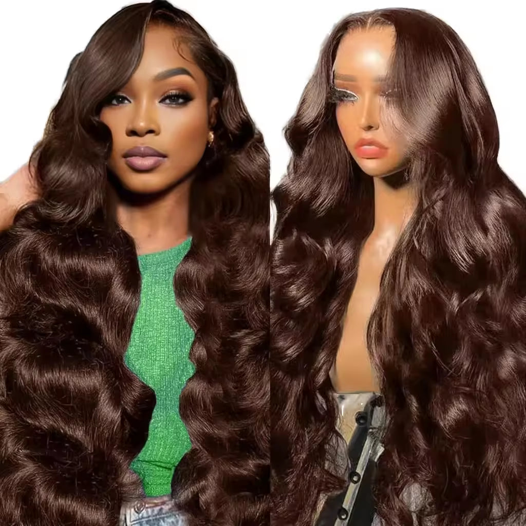 Brown Lace Front Wig Human Hair With Aligned Cuticles Vietnam Wig