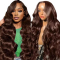 Brown Lace Front Wig Human Hair With Aligned Cuticles Vietnam Wig