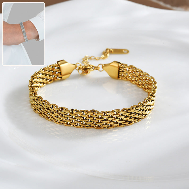GlowLink Chain Bracelet – Gold & Silver Chic Wrist Jewelry